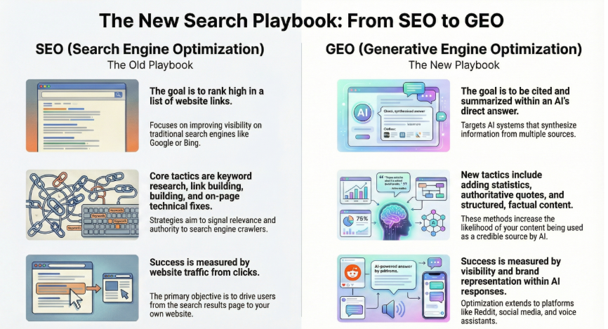SEO vs GEO: The New Search Playbook - Comparing Search Engine Optimization and Generative Engine Optimization